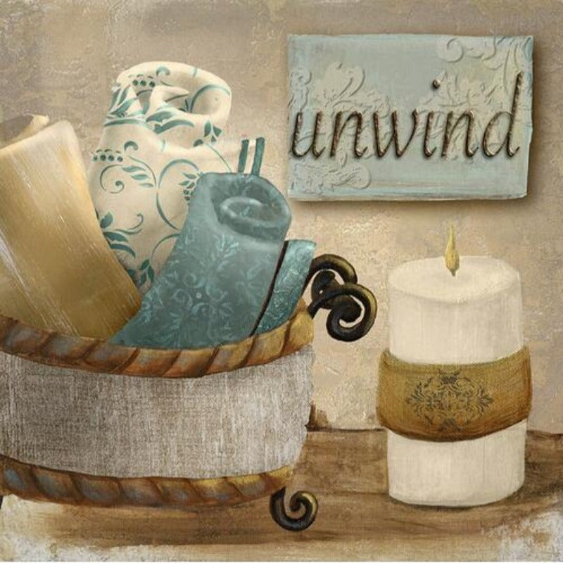 Modern Retro Bathroom - Canvas Wall Art Painting | Bowlift