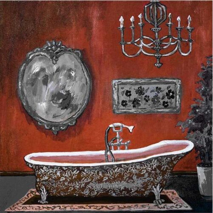 Modern Retro Bathroom - Canvas Wall Art Painting | Bowlift