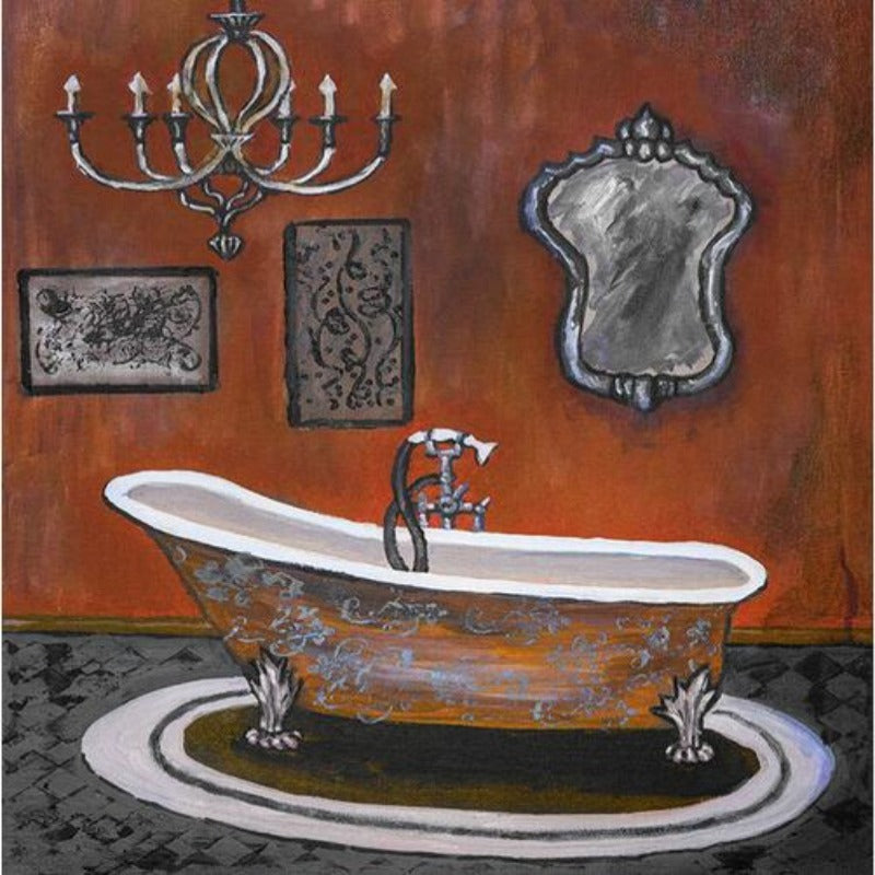 Modern Retro Bathroom - Canvas Wall Art Painting | Bowlift