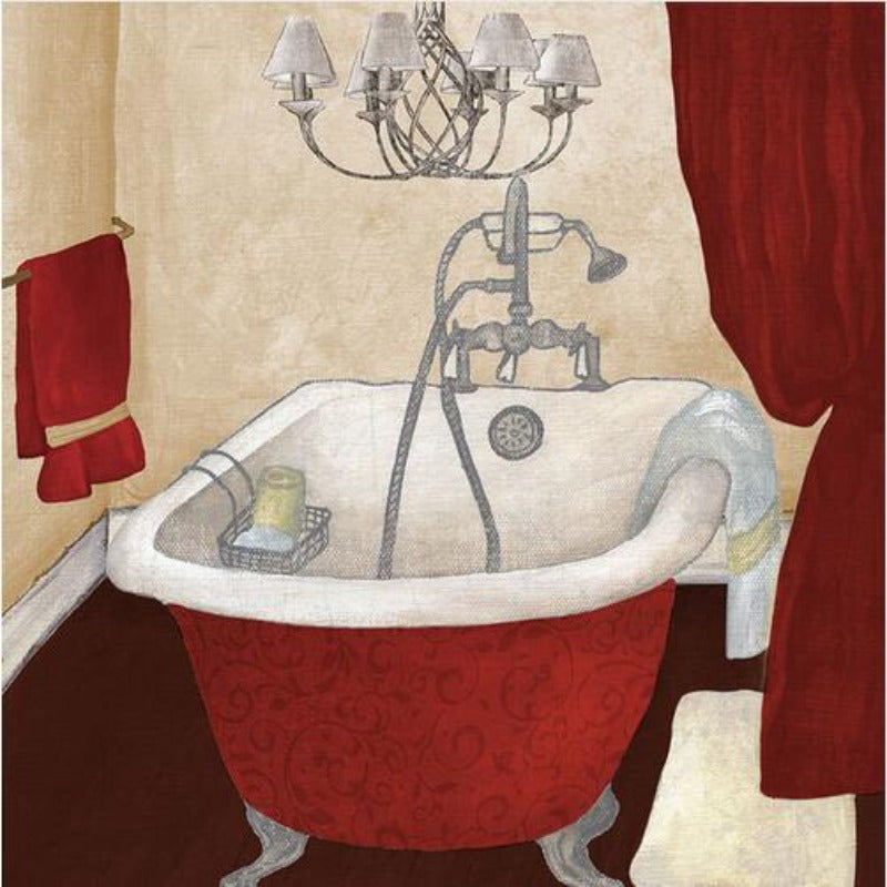 Modern Retro Bathroom - Canvas Wall Art Painting | Bowlift