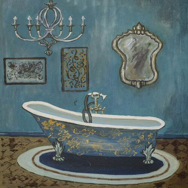 Modern Retro Bathroom - Canvas Wall Art Painting | Bowlift