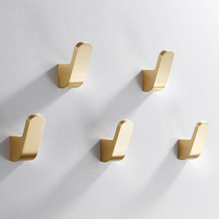 Golden Brass Wall Hook for Robes and Coats