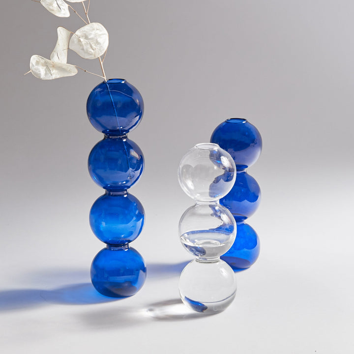 Modern Glass Candleholder-Blue | Bowlift