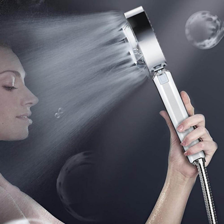 High-Pressure Shower Head with Soap Dispenser and Double-Sided Outlet