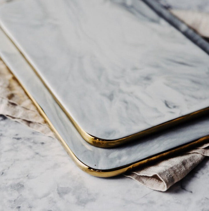 BowLift | Elegant White Marble Ceramic Cutting Board
