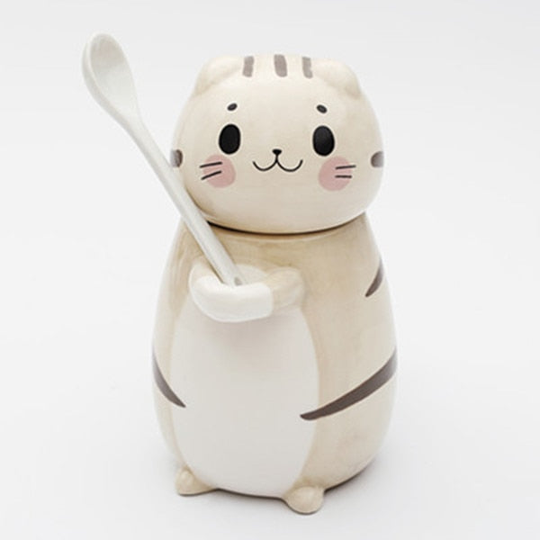 BowLift | Cute Cat Handmade Coffee Mugs with Spoon