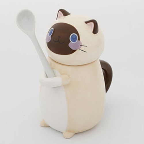 BowLift | Cute Cat Handmade Coffee Mugs with Spoon