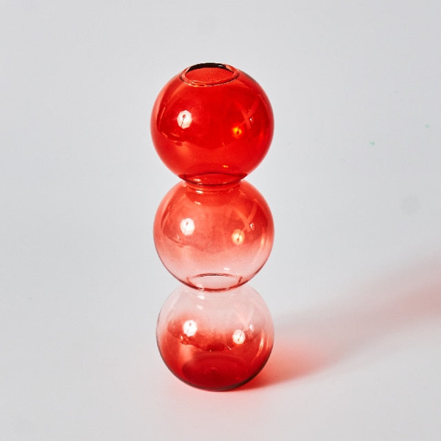 BowLift | Cherry Red Glass Stick Candle Holder & Vases