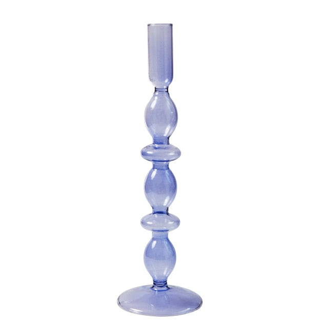 Modern Glass Candleholder-Ocean Blue | Bowlift