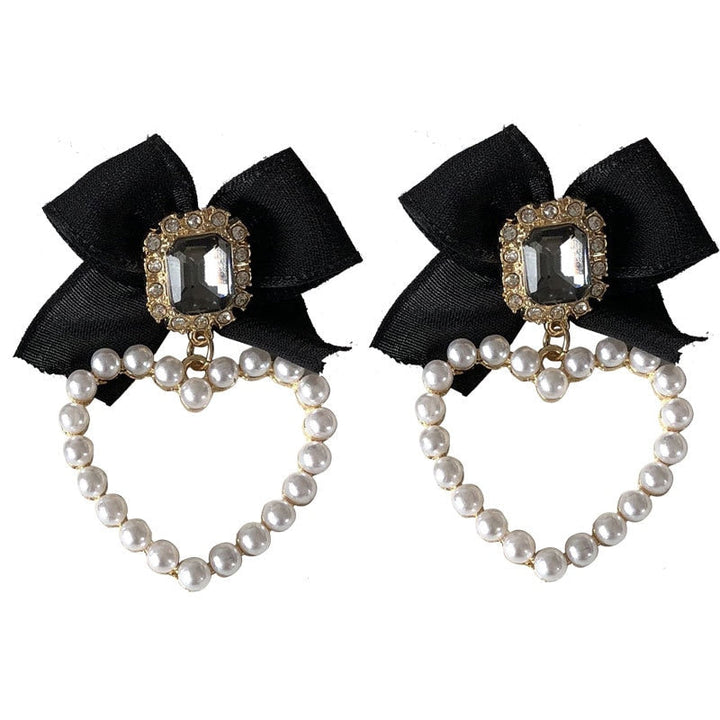 BowLift | Korean Temperament Retro Rhinestone Bow Clip Earrings