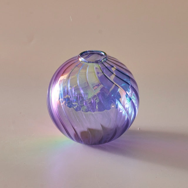 Colourful Glass Globe Vase - Swirl | Bowlift