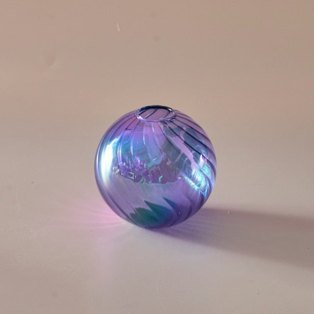 Colourful Glass Globe Vase - Swirl | Bowlift