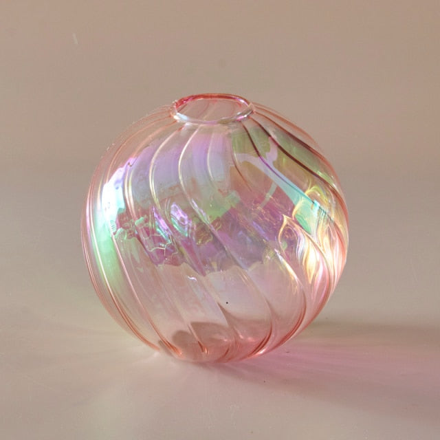 Colourful Glass Globe Vase - Swirl | Bowlift