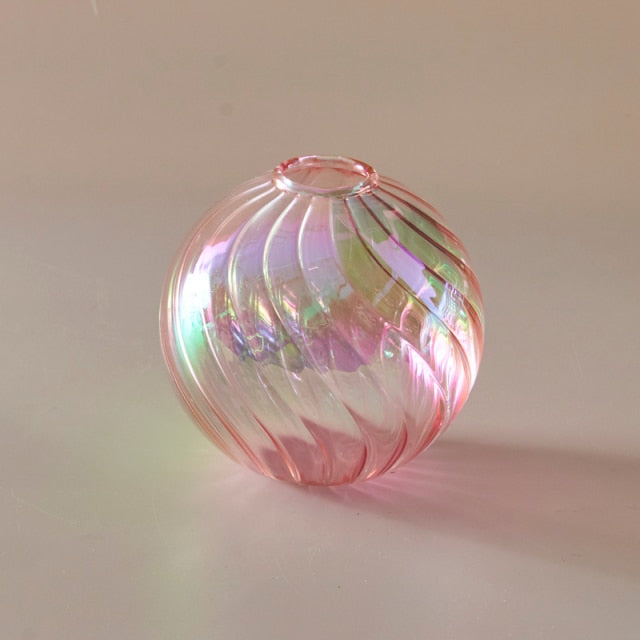 Colourful Glass Globe Vase - Swirl | Bowlift