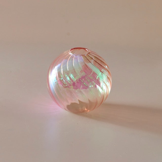 Colourful Glass Globe Vase - Swirl | Bowlift