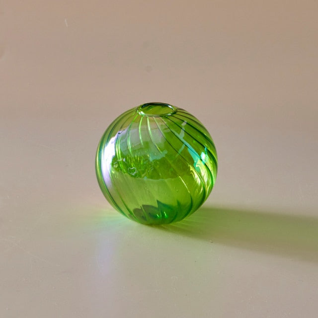 Colourful Glass Globe Vase - Swirl | Bowlift