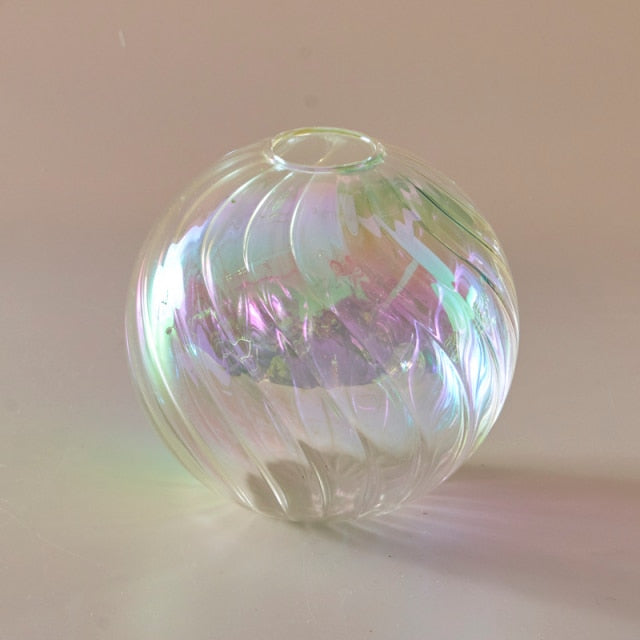 Colourful Glass Globe Vase - Swirl | Bowlift