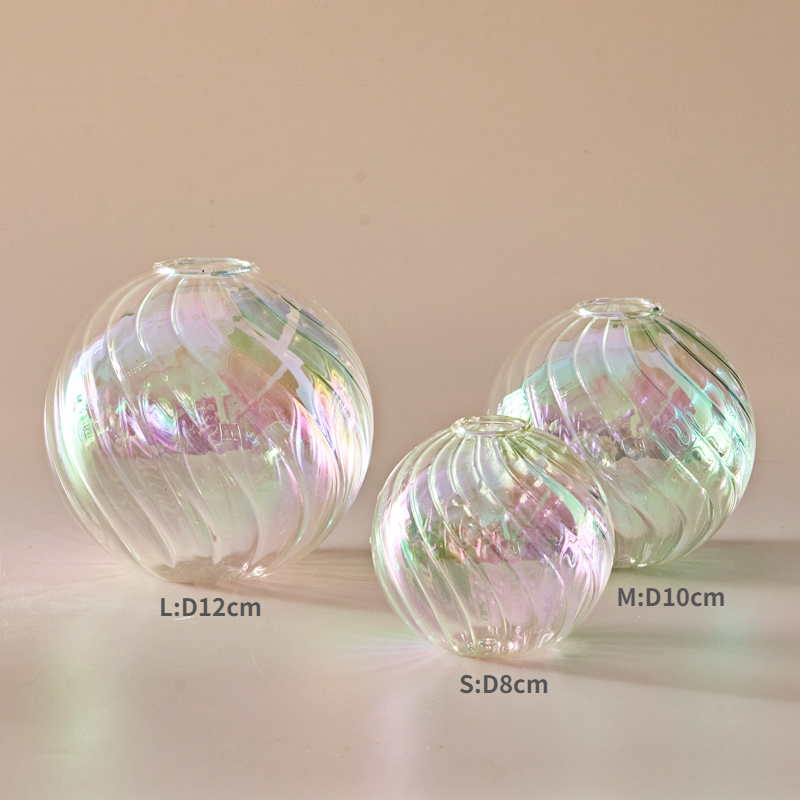 Colourful Glass Globe Vase - Swirl | Bowlift