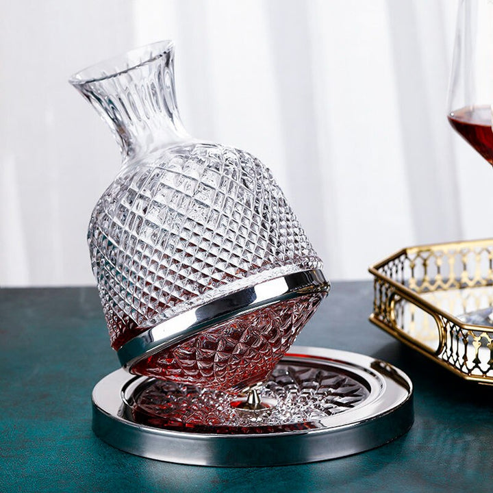 BowLift | Elegant Crystal Spinning Glass Wine Decanter