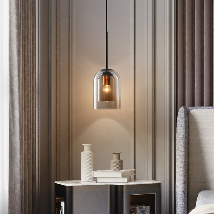 Double glass pendant light Bowlift