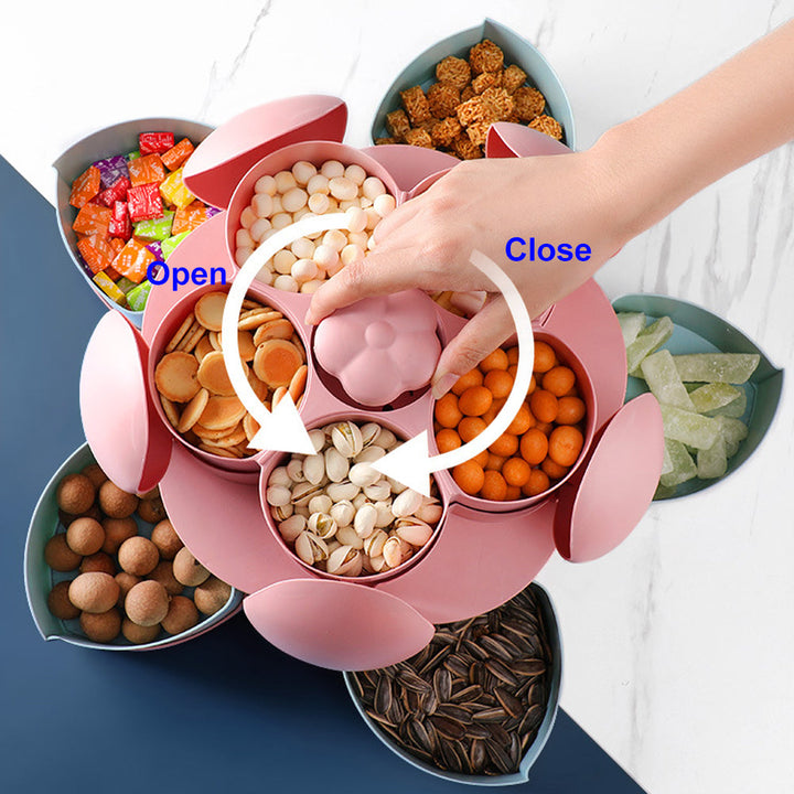 BowLift | Two-Layer Rotating Flower Candy Snack Box