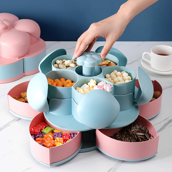 BowLift | Two-Layer Rotating Flower Candy Snack Box