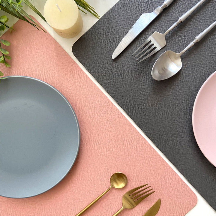 BowLift | Modern Rectangular Waterproof PU Leather Place Mats
