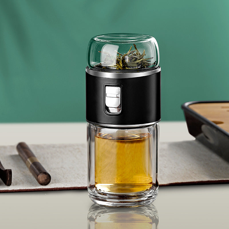 BowLift | Double Glass Tea Infuser Thermos Bottle