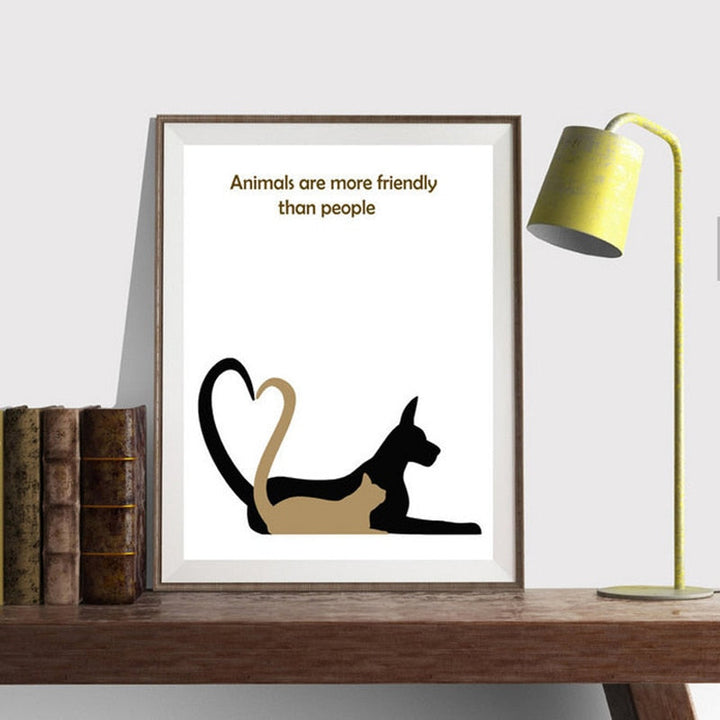 Modern Cartoon Animals - Canvas Wall Art Painting with Animal Designs