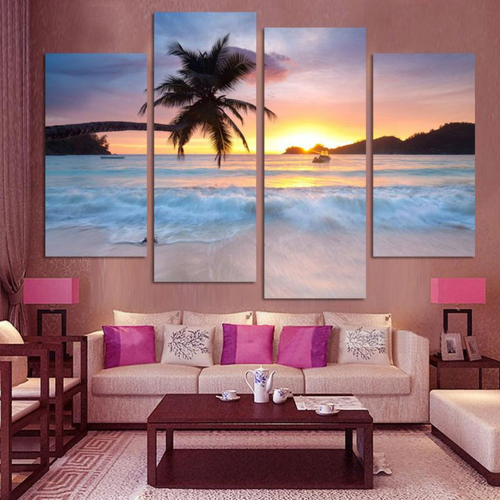 Tropical Sunset - Canvas Wall Art Painting | Bowlift