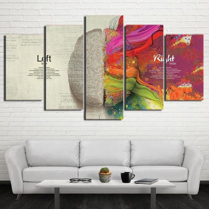 The Left And Right Brain - Canvas Wall Art Painting | Bowlift