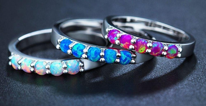 Simple Colored Fire Opal Rings | Bowlift