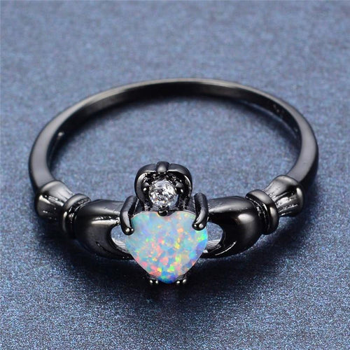 Fire Opal Heart Ring | Bowlift