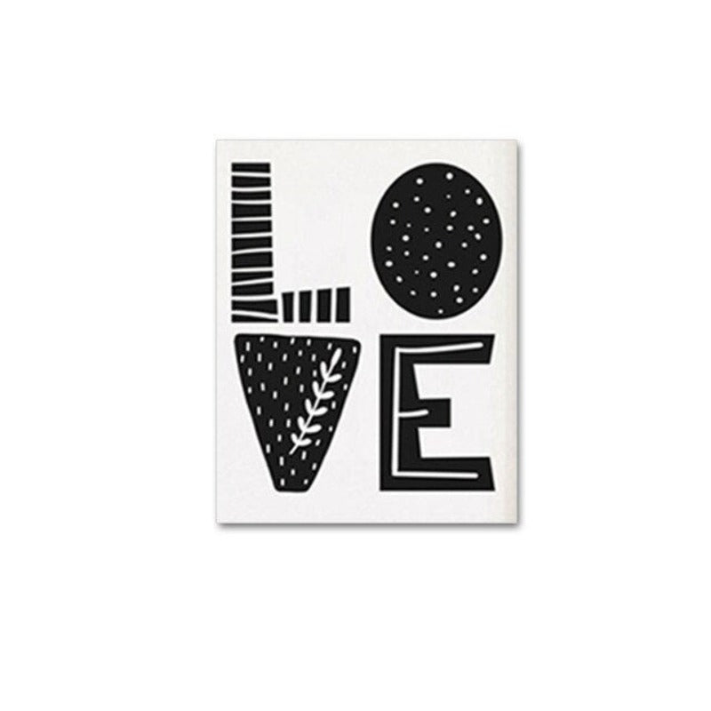 Modern Cartoon Love Read Nursery Letters - Canvas Wall Art Painting | Bowlift
