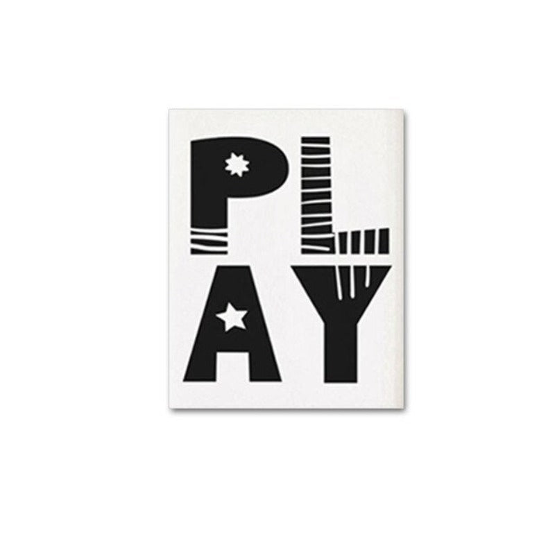 Modern Cartoon Love Read Nursery Letters - Canvas Wall Art Painting | Bowlift