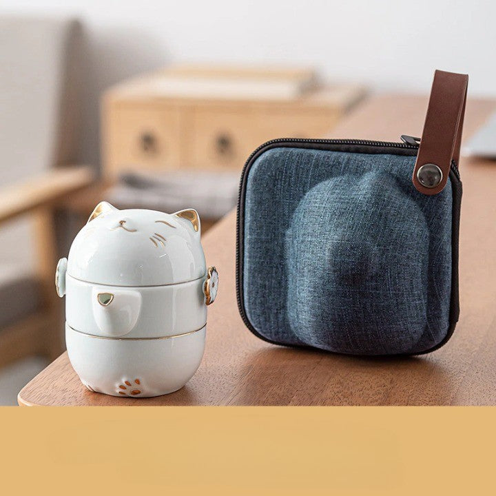 BowLift | Luck Cat Ceramic Quick Cup Tea Set