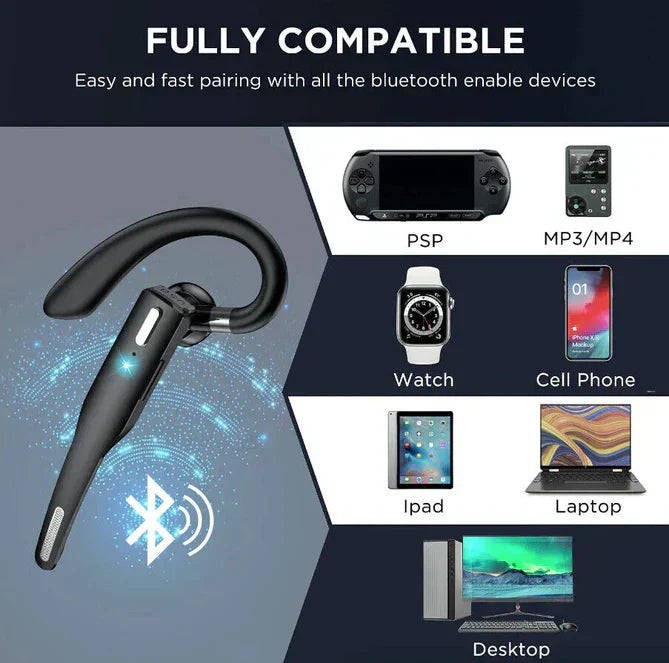 BowLift | Trucker Dual Mic Wireless Bluetooth 5.1 Noise Cancelling Headset/Earphones