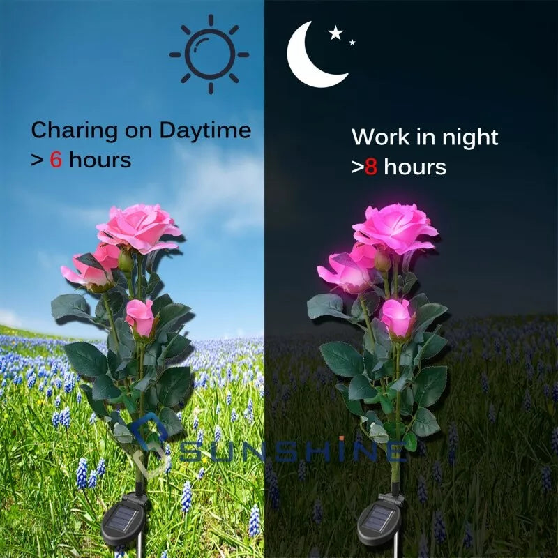 BowLift | Solar-powered rose lights – garden stakes with solar panel for decorative lighting