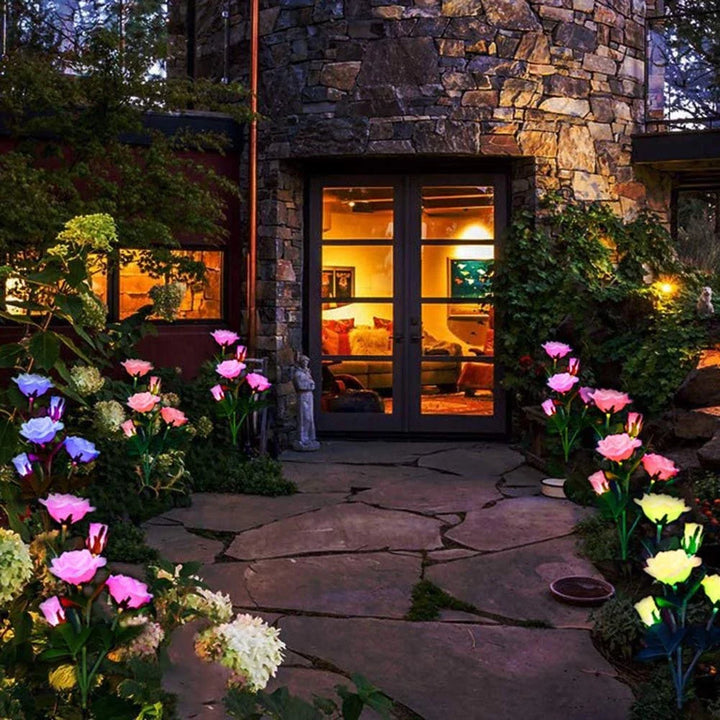 BowLift | Solar-powered rose lights – garden stakes with solar panel for decorative lighting