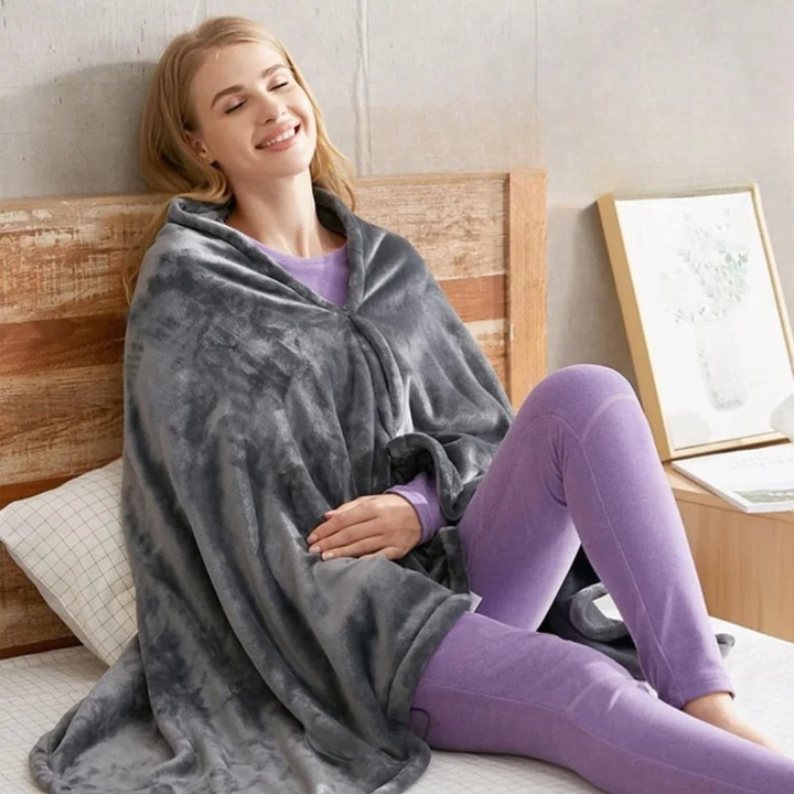 BowLift | Soft Coral Velvet Portable Heated Shawl