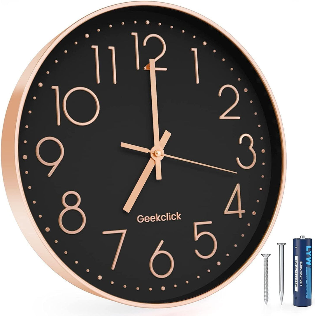 BowLift | Silent Quartz Wall Clock with 3D Numbers