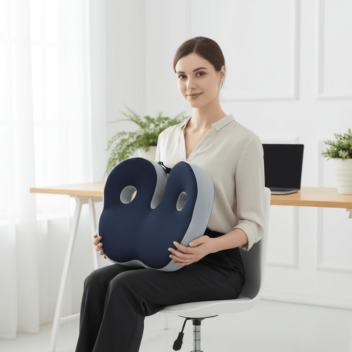 BowLift | SITRELIEF – Adjustable Memory Foam Seat Cushion for Tailbone & Back Support