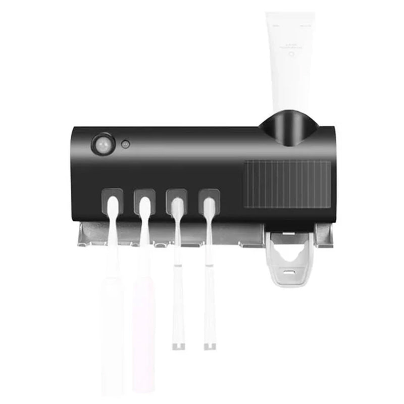 BowLift | Smart UV Light Sterilizer Toothbrush Holder, Wall Mounted Toothpaste Dispenser