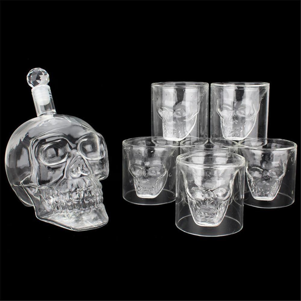 BowLift | Skull glass set decanter and glasses