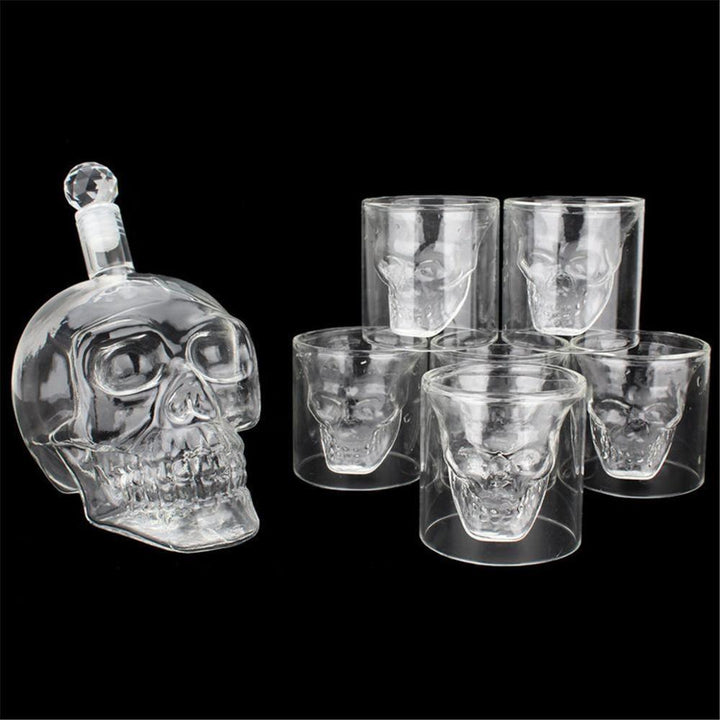 BowLift | Skull glass set decanter and glasses