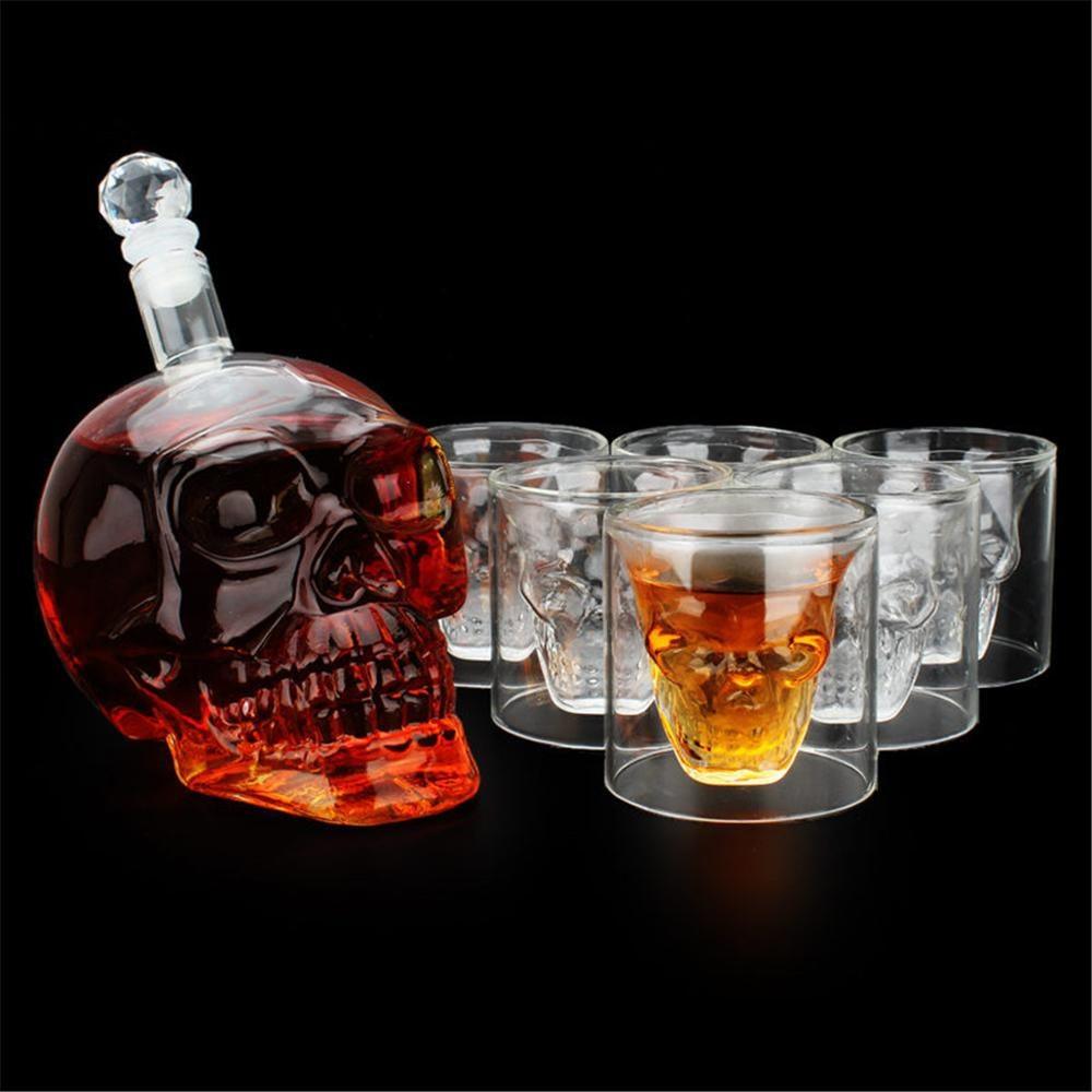 BowLift | Skull glass set decanter and glasses
