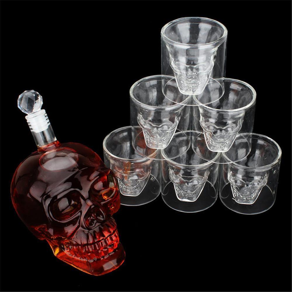 BowLift | Skull glass set decanter and glasses