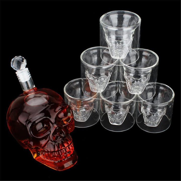 BowLift | Skull glass set decanter and glasses
