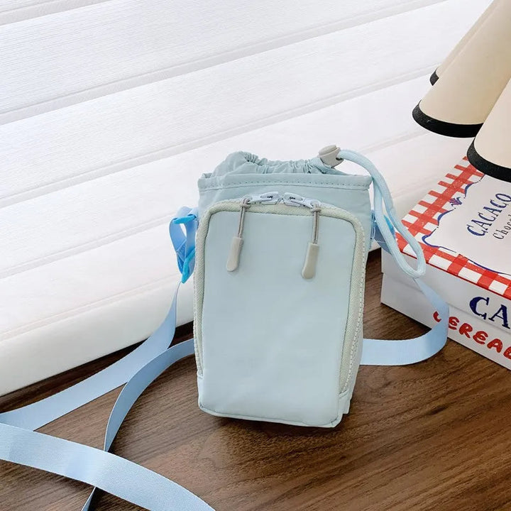 Water-Resistant Crossbody Water Bottle Bag with Front Pocket