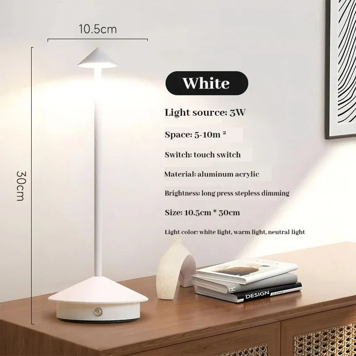 BowLift | Elegant rechargeable metallic table lamp